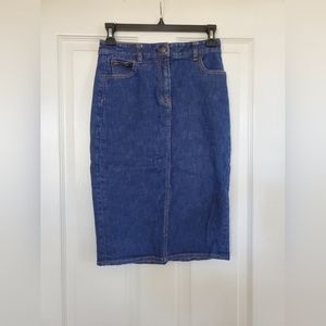 J Crew - Blue Denim Pencil Skirt, Size 25